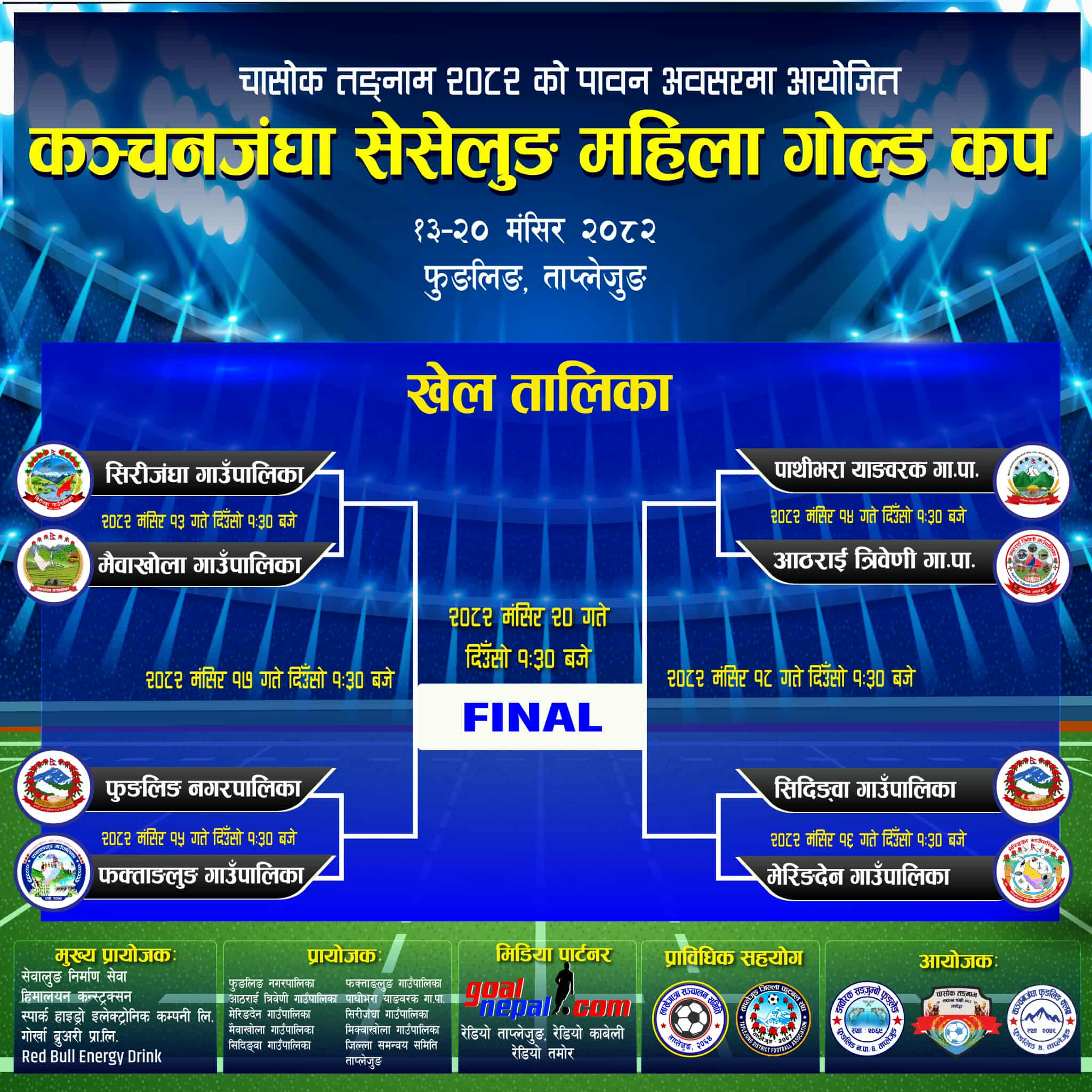 महिला फुटबलको बढ्दो माग: फुङलिङमा आठ टोली सहभागी गोल्डकप मंसिर १३ देखि